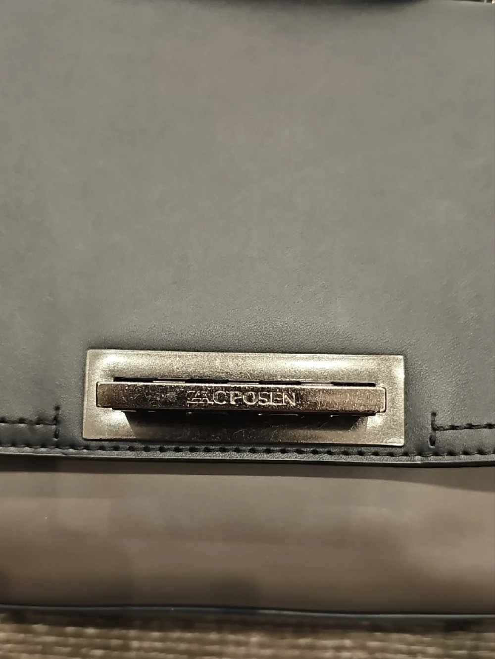 ZAC POSEN Eartha Colorblock Top Handle Bag in Black & Taupe Gray